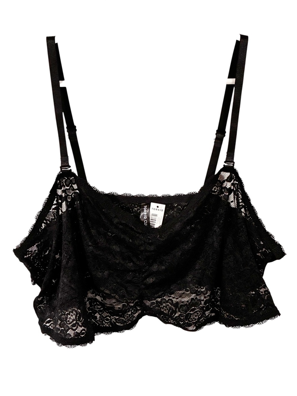 Torrid Plus Size Black Lace Unlined Bralette Size 5X NEW
